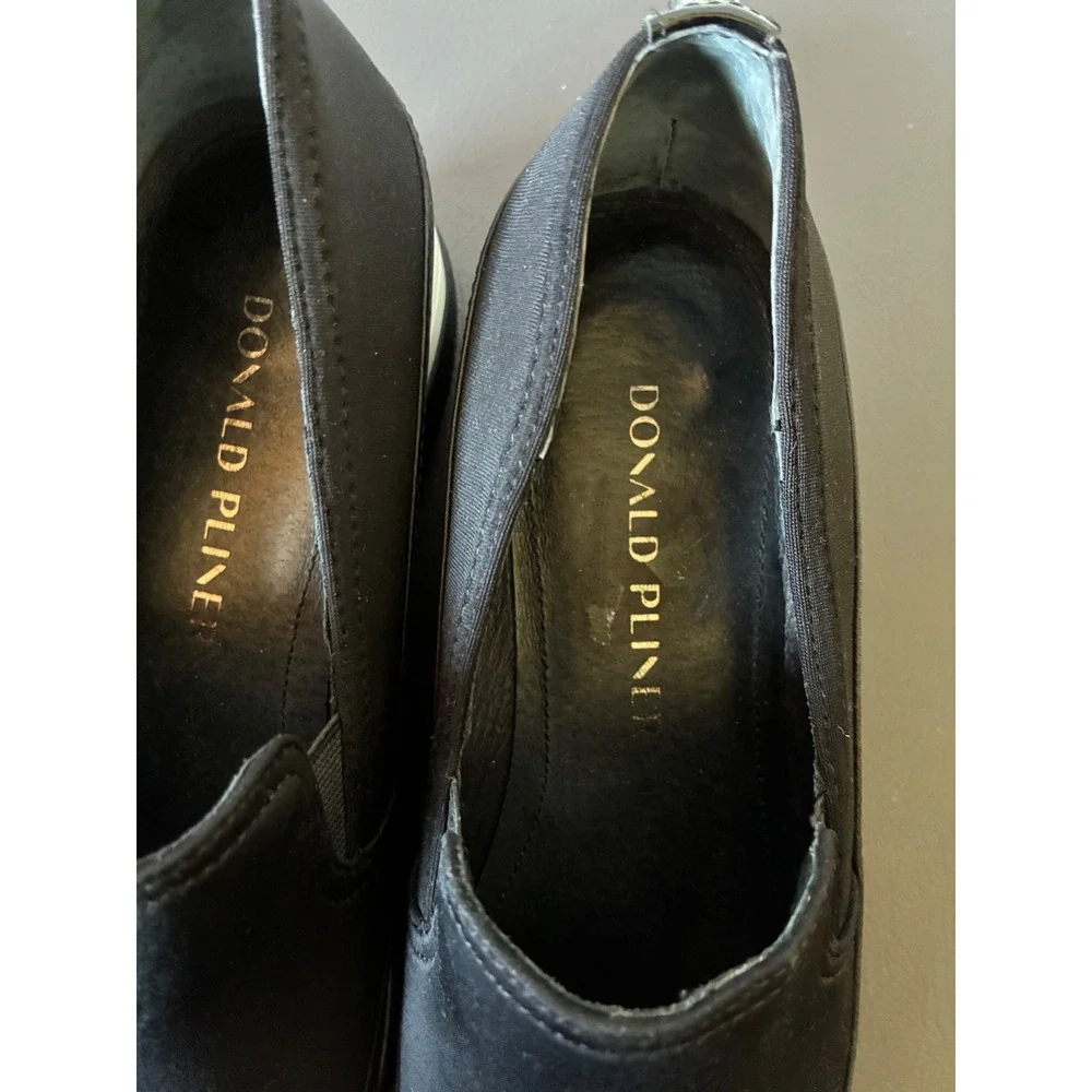 Donald Pliner Lizzee Black Stretch Fabric Platform Slip On Sneakers Womens 7M